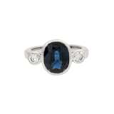 Ring mit Saphir, ca. 2.7 ct und 2 Brillanten - Foto 2