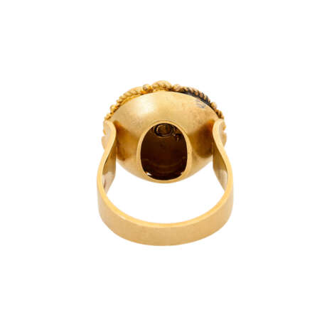 Ring mit Altschliffdiamant ca. 0,15 ct in blütenförmigen Element gefasst, - photo 4