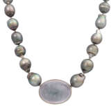 Perlenkette mit großem Turmalincabochon - фото 2