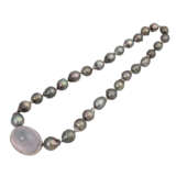 Perlenkette mit großem Turmalincabochon - Foto 3