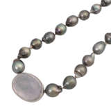 Perlenkette mit großem Turmalincabochon - Foto 4