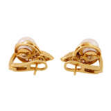 WEMPE Ohrringe mit Perle und Brillanten von zus. ca. 1 ct, - фото 3