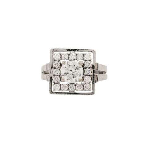 Ring mit Brillant ca. 0,90 ct und 16 Brillanten - Foto 2