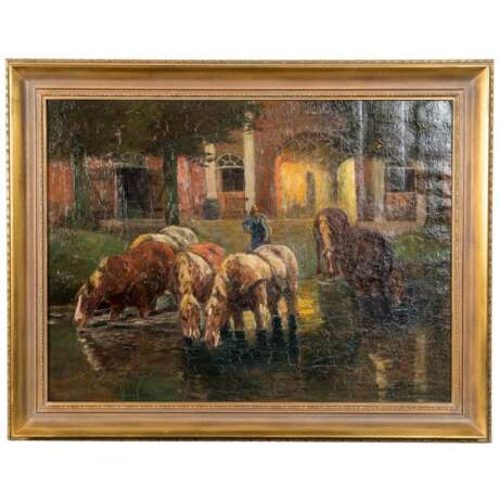 BRANDES, WILLY (1876-1956) "Pferde am Fluss" - Foto 2