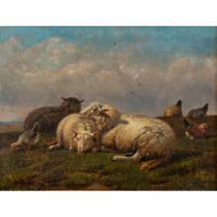 VERBOECKHOVEN, EUGÈNE (1798/99-1881) "Schafe und Hühner"