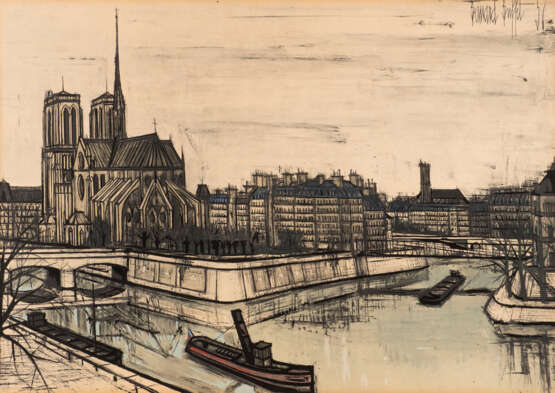 BERNARD BUFFET, 'LA CITÉ. NOTRE-DAME DE PARIS' (1956) - Foto 1