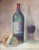 Still life, сheese and wine Still life, сheese and wine