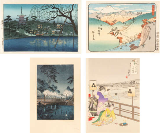 TSUCHIYA KOITSU, GIHACHIRO OKUYAMA ETC., VIER UKIYO-E - photo 1