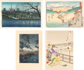 TSUCHIYA KOITSU, GIHACHIRO OKUYAMA ETC., VIER UKIYO-E