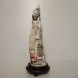 “Figurine Chinese man with a child” Bone carving Mythological 1980 - photo 1