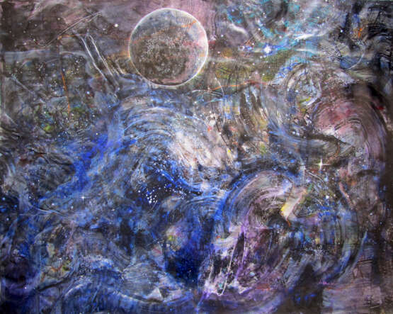 «One Planet Coalition abstract painting Коалиция Одна планета оригинал абстракция» Холст Акриловые краски Экспрессионизм Мифологический жанр 2018 г. - фото 1