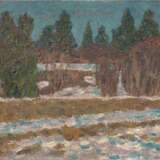 Академическая дача (Academic Dacha) Cardboard Oil paint Impressionism Landscape painting 1976 - photo 1