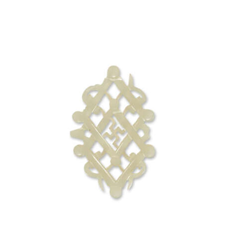 A GROUP OF ELEVEN WHITE AND PALE CELADON JADE OPENWORK ORNAMENTS - photo 12