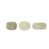 A GROUP OF THREE JADE PLAQUES - photo 1