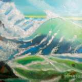Волна Масло на холсте на подрамнике Масляные краски Современное искусство Морской пейзаж Украина 2020 г. - фото 1