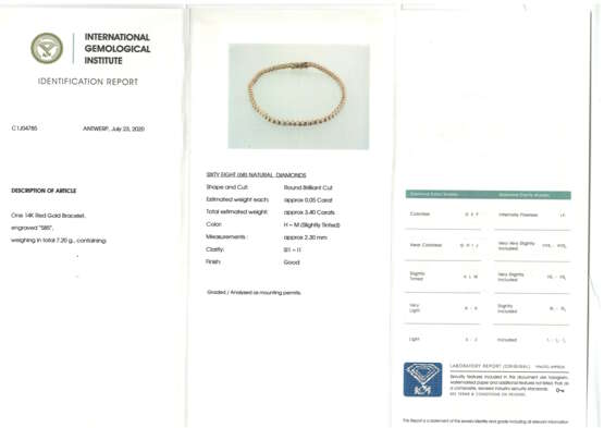 Armband mit zahlreichen Brillanten zus. ca. 3,4 ct, - фото 7