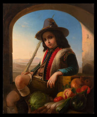 Итальянский пастушок Unbekannter Künstler Leinwand Öl Porträt Рубеж 18-19 веков - Foto 1