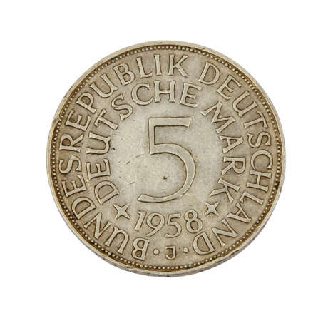 BRD - 5 Deutsche Mark 1958 J, - photo 1