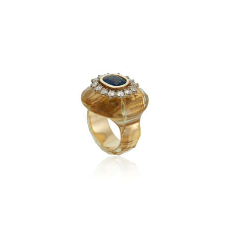 NO RESERVE | CITRINE, SAPPHIRE AND DIAMOND RING - photo 3