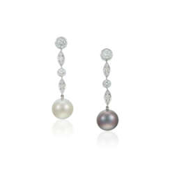 NO RESERVE | CARTIER CULTURED PEARL AND DIAMOND EARRINGS