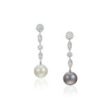 NO RESERVE | CARTIER CULTURED PEARL AND DIAMOND EARRINGS - photo 1