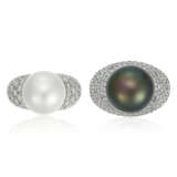 NO RESERVE | GROUP OF CULTURED PEARL AND DIAMOND RINGS - photo 1