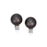 NO RESERVE | CARTIER BLACK CULTURED PEARL AND DIAMOND EARRINGS - photo 1