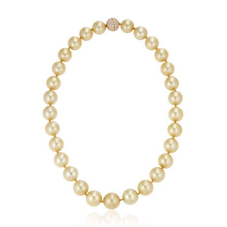SINGLE-STRAND GOLDEN CULTURED PEARL NECKLACE - photo 1