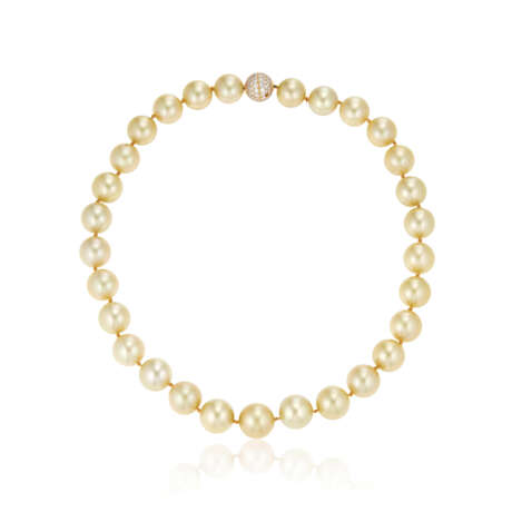 SINGLE-STRAND GOLDEN CULTURED PEARL NECKLACE - фото 3