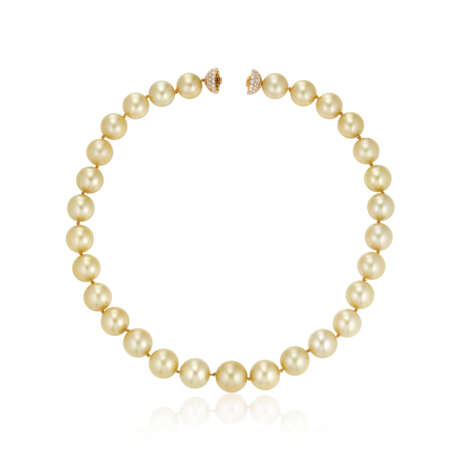 SINGLE-STRAND GOLDEN CULTURED PEARL NECKLACE - фото 4