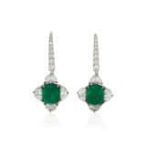 NO RESERVE | EMERALD AND DIAMOND EARRINGS - Foto 1