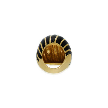 NO RESERVE | BLACK ENAMEL AND GOLD RING - Foto 4