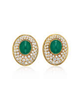 NO RESERVE | HAMMERMAN BROTHERS CHRYSOPRASE AND DIAMOND EARRINGS