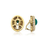 NO RESERVE | HAMMERMAN BROTHERS CHRYSOPRASE AND DIAMOND EARRINGS - Foto 3