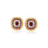 NO RESERVE | RUBY AND DIAMOND EARRINGS - Foto 1
