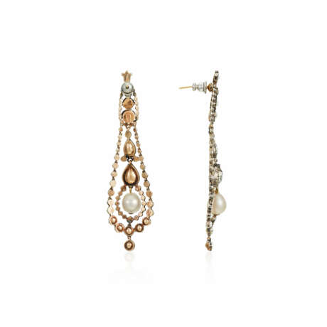 NO RESERVE | ANTIQUE PEARL AND DIAMOND EARRINGS - Foto 3