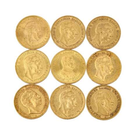 Schöne Goldzusammenstellung der Dt. Kaiserzeit - bestehend aus - Foto 1
