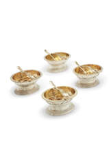 QUATRE SALIERES DOUBLE EN ARGENT ET VERMEIL D'EPOQUE GEORGE III