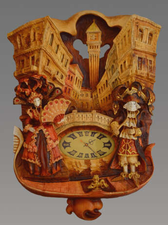 Interior clock “Венеция-2.”, Brass, художественная резьба по дереву, Urban аrt, Everyday life, Russia, 2022 - photo 1