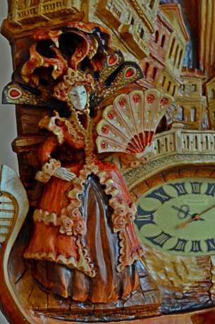 Horloge d'intérieur «Венеция-2.», Laiton, художественная резьба по дереву, Art urbain, Vie courante, Russie, 2022 - photo 2