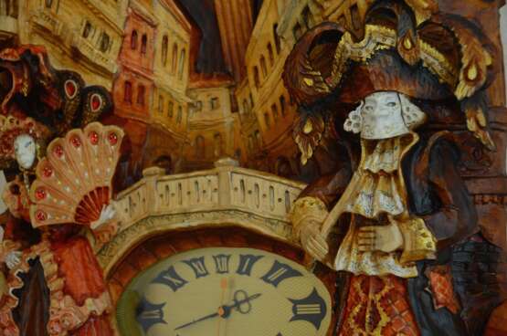 Интерьерные часы «Венеция-2.», Латунь, художественная резьба по дереву, Городское искусство, Бытовой жанр, Новосибирск, 2022 г. - фото 4