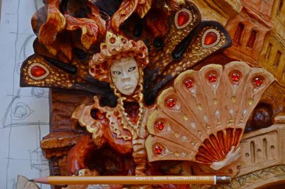 Интерьерные часы «Венеция-2.», Латунь, художественная резьба по дереву, Городское искусство, Бытовой жанр, Новосибирск, 2022 г. - фото 5