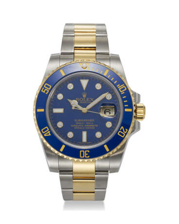 ROLEX, REF. 116613, SUBMARINER, AN 18K YELLOW GOLD AND STEEL WRISTWATCH WITH DIAMOND HOUR MARKERS AND DATE - photo 1