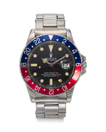 ROLEX, REF. 1675, GMT MASTER, “PEPSI”, A STEEL DUAL TIME WRISTWATCH WITH DATE  - фото 1