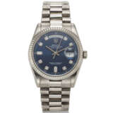 ROLEX, REF. 118239, DAY-DATE, AN 18K WHITE GOLD WRISTWATCH WITH DAY, DATE, AND DIAMOND HOUR MARKERS ON BRACELET - photo 1