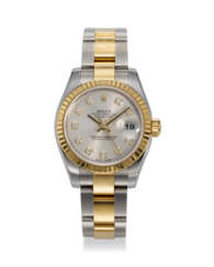 ROLEX, REF. 116334, DATEJUST, AN 18K YELLOW GOLD AND STEEL WRISTWATCH WITH DATE AND DIAMOND HOUR MARKERS 
