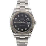 ROLEX, REF. 116334, DATEJUST, A STEEL WRISTWATCH WITH DIAMOND HOUR MARKERS AND DATE - фото 1