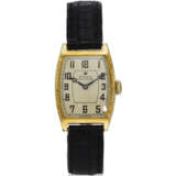 ROLEX, REF. 578, A 14K YELLOW GOLD TONNEAU-SHAPED WRISTWATCH WITH ENGRAVED CASE - фото 1