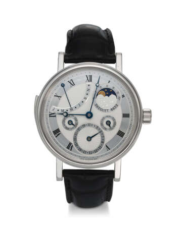 BREGUET, REF. 5447, A FINE PLATINUM MINUTE REPEATING PERPETUAL CALENDAR WRISTWATCH WITH MOON PHASES AND LEAP YEAR INDICATOR - photo 1