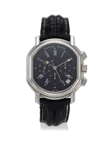 DANIEL ROTH, A STEEL CHRONOGRAPH WRISTWATCH WITH DATE - photo 1
